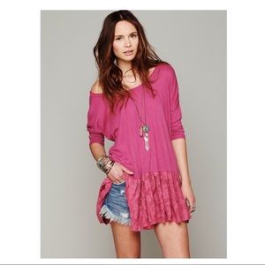 🎈SALE🎈FREE PEOPLE BEACH CROCHET LACE TRIM TUNIC